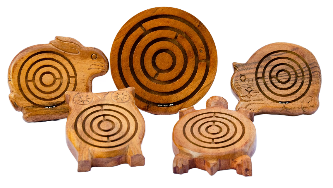 Owl-Shaped Labyrinth Acacia Wood Maze