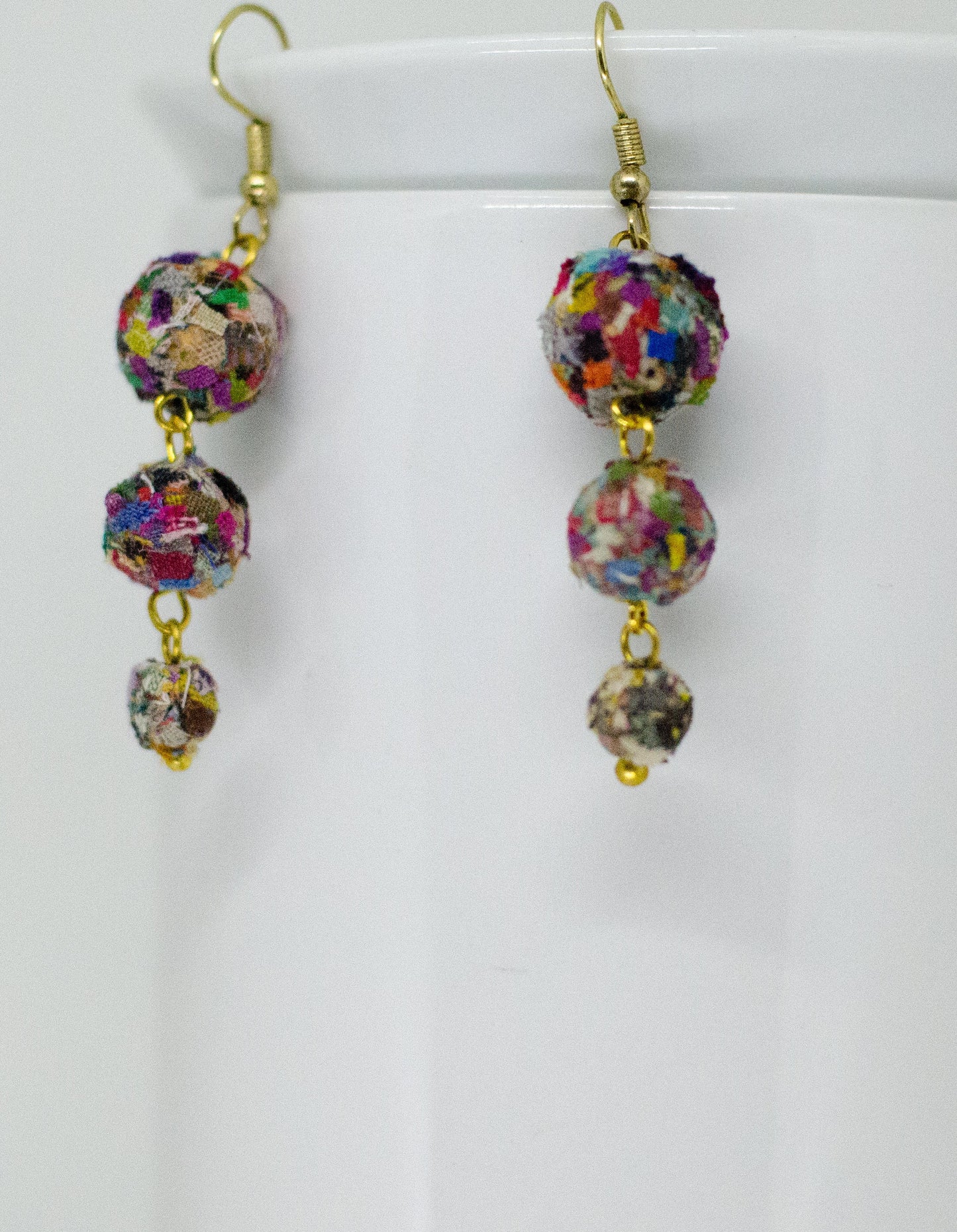 Three Bead Dangle Earrings