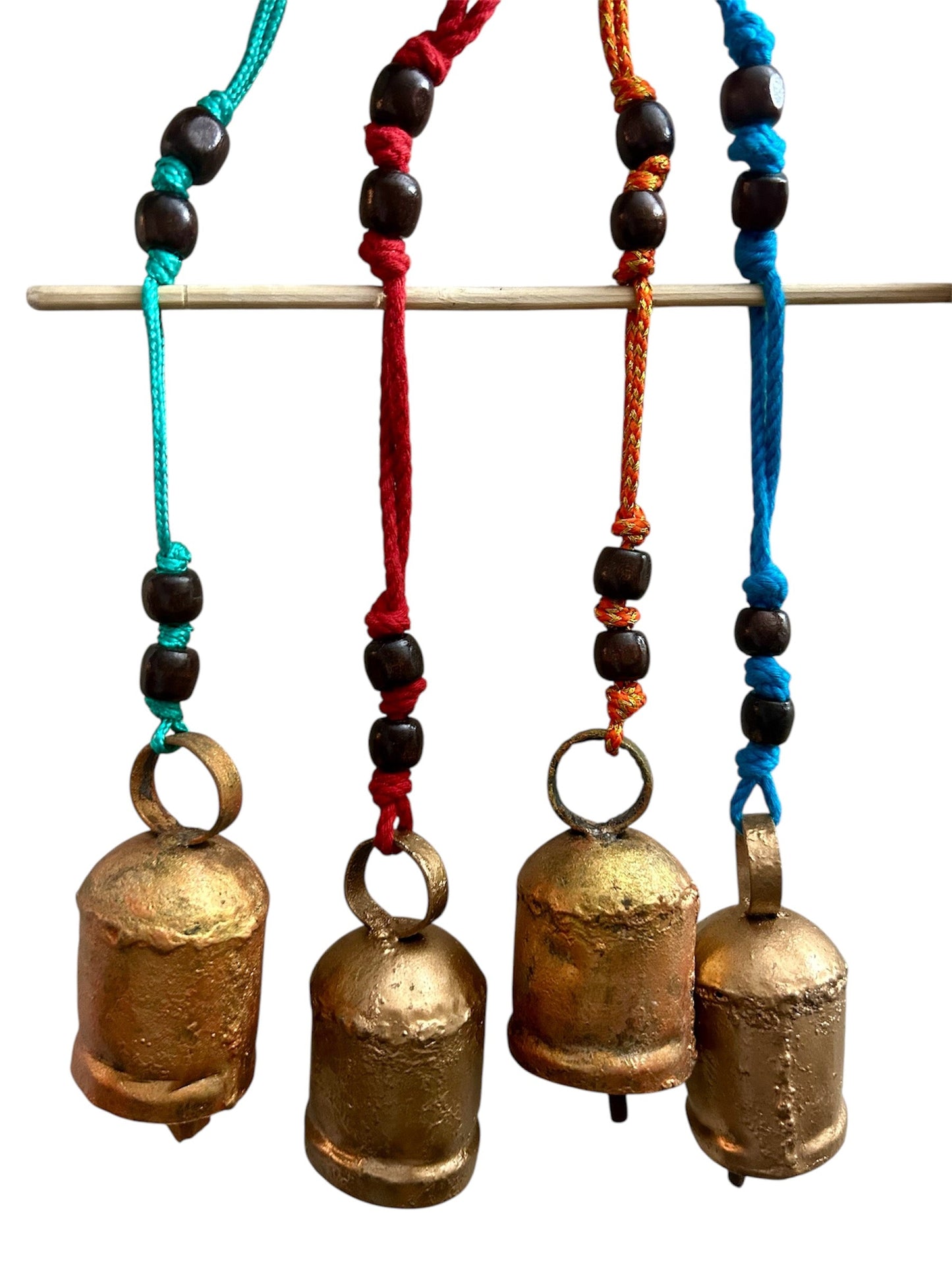 String-Threaded Iron Bell with beads