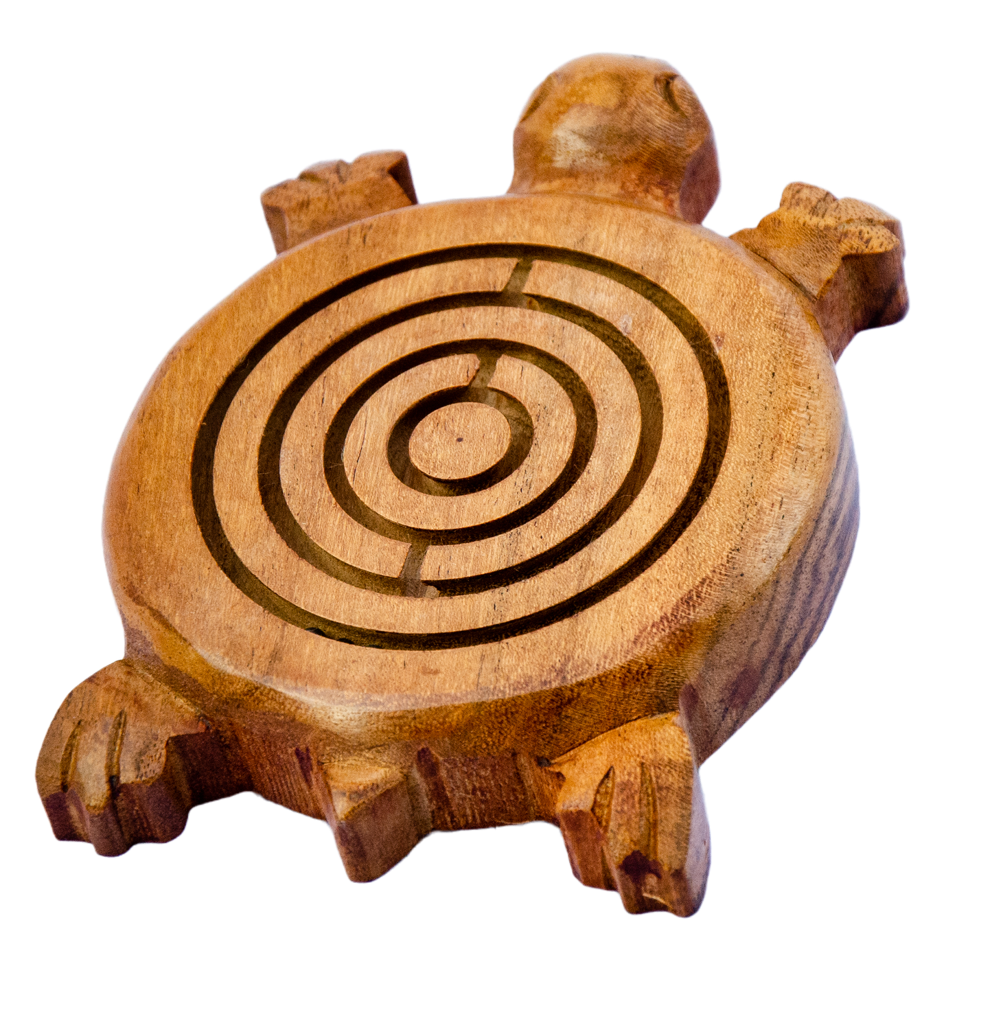 Turtle-Shaped Labyrinth Acacia Wood Maze