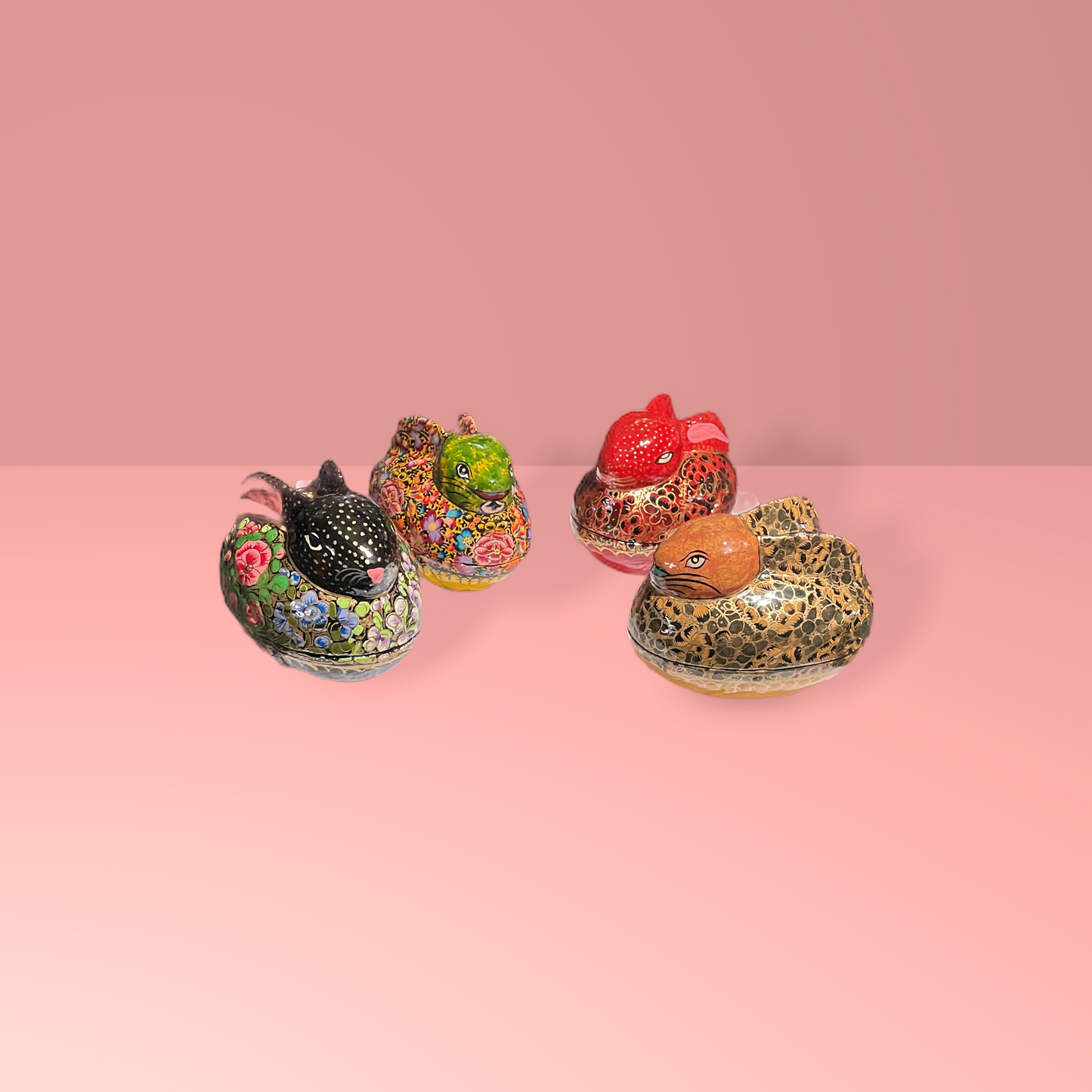 Hand Painted Paper Mache Bunny Box