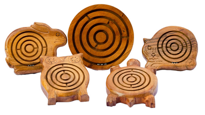 Round Labyrinth Acacia Wood Maze
