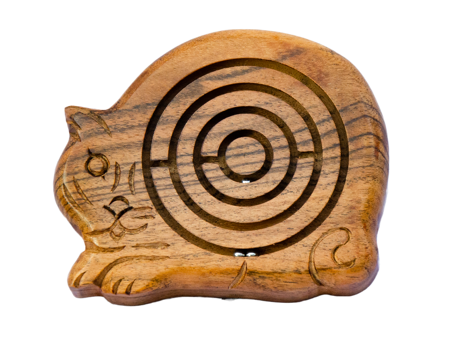 Cat-Shaped Labyrinth Acacia Wood Maze