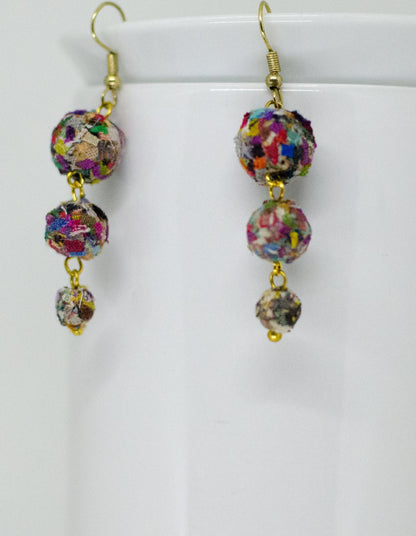 Three Bead Dangle Earrings