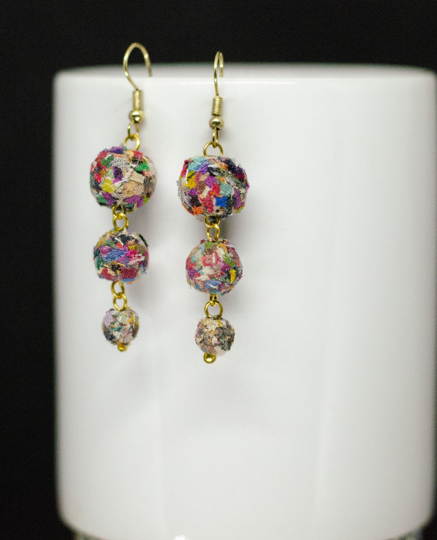 Three Bead Dangle Earrings