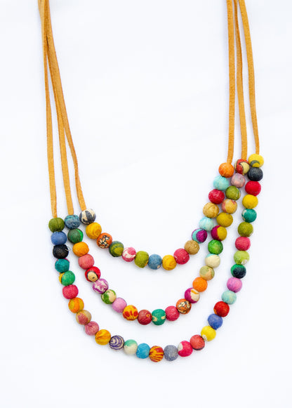 Necklace - Boho Layered With Suede Cord