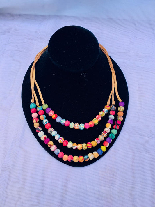 Necklace - Boho Layered With Suede Cord