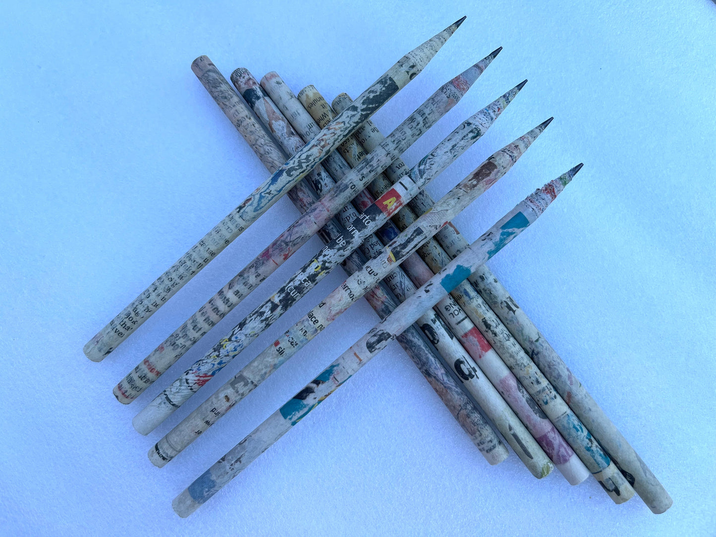 Recycled Newspaper Pencils (Pack of 10)