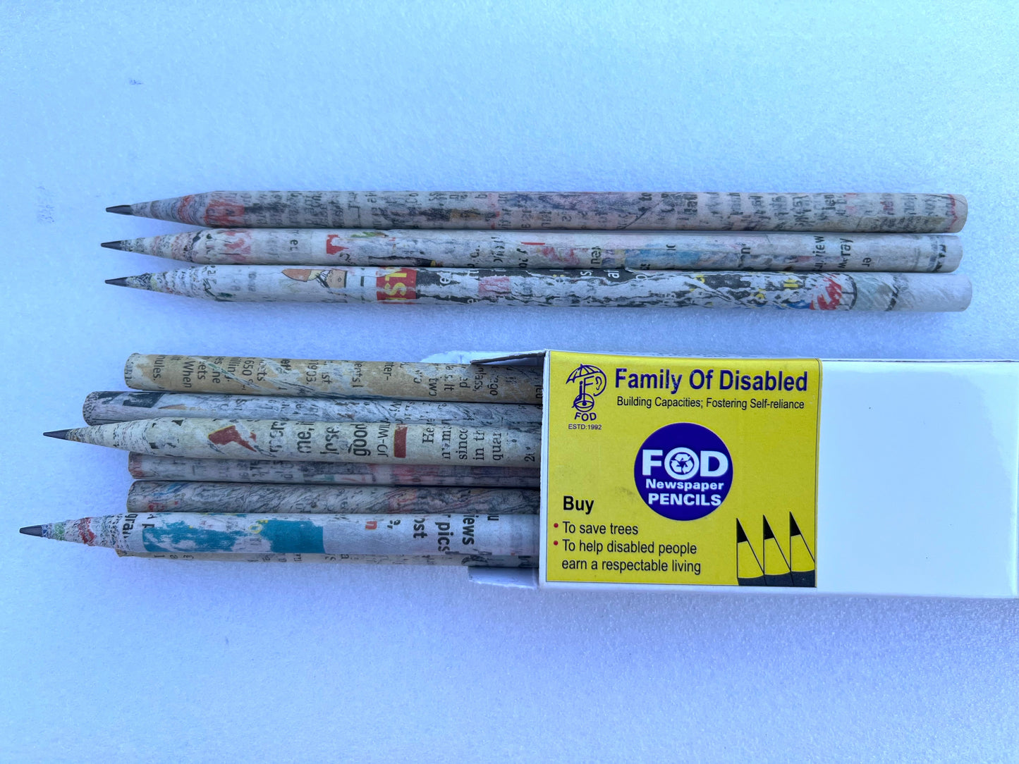 Recycled Newspaper Pencils (Pack of 10)