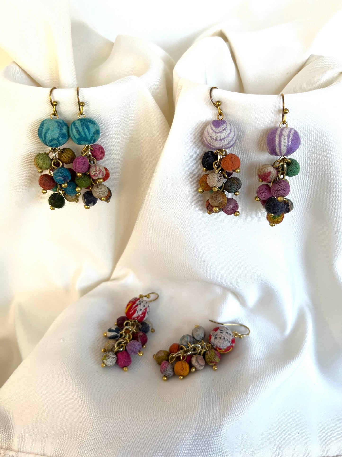 Color Splash Sari Beads Earrings