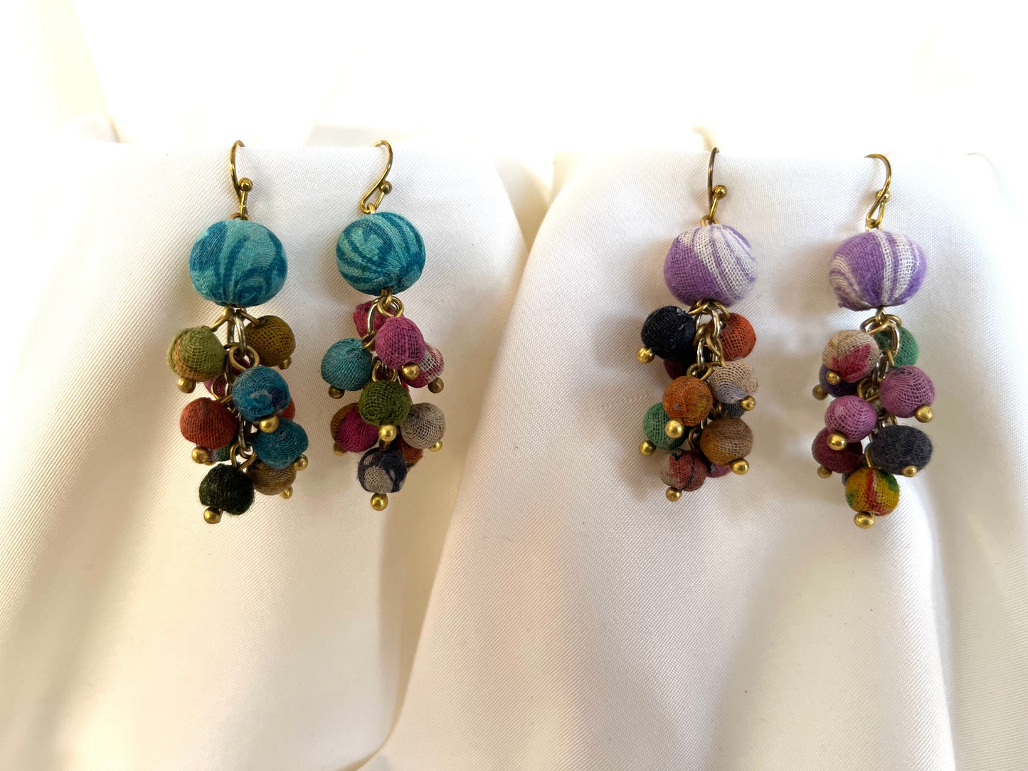 Color Splash Sari Beads Earrings