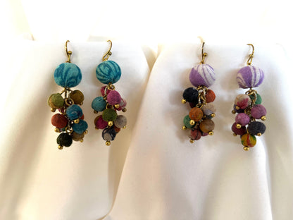 Color Splash Sari Beads Earrings