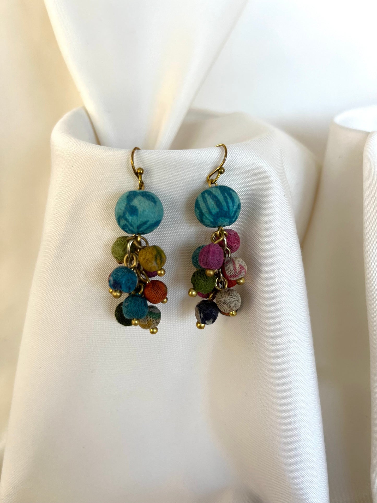 Color Splash Sari Beads Earrings