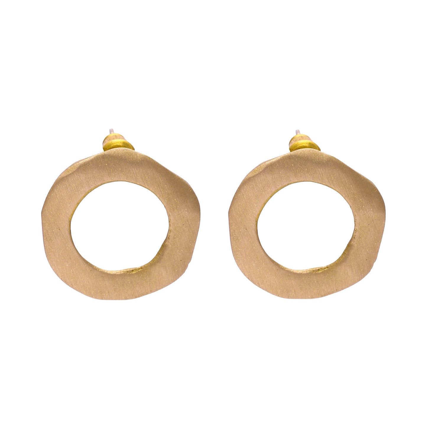 Hammered Circle Post Earrings