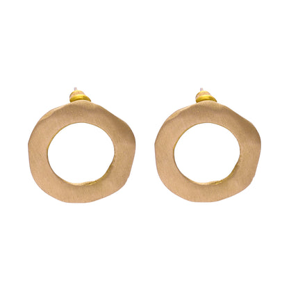 Hammered Circle Post Earrings