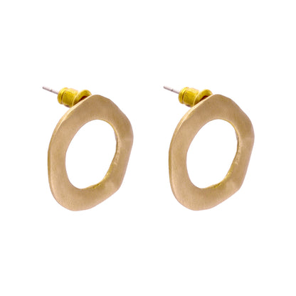 Hammered Circle Post Earrings