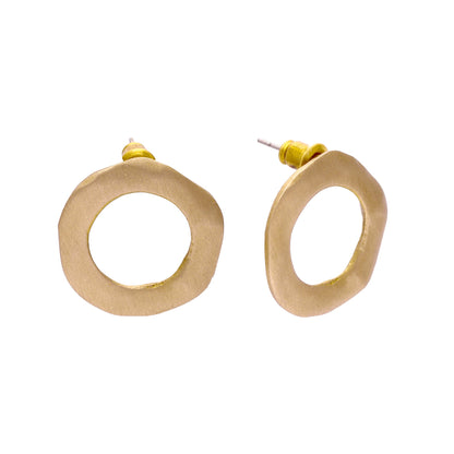 Hammered Circle Post Earrings