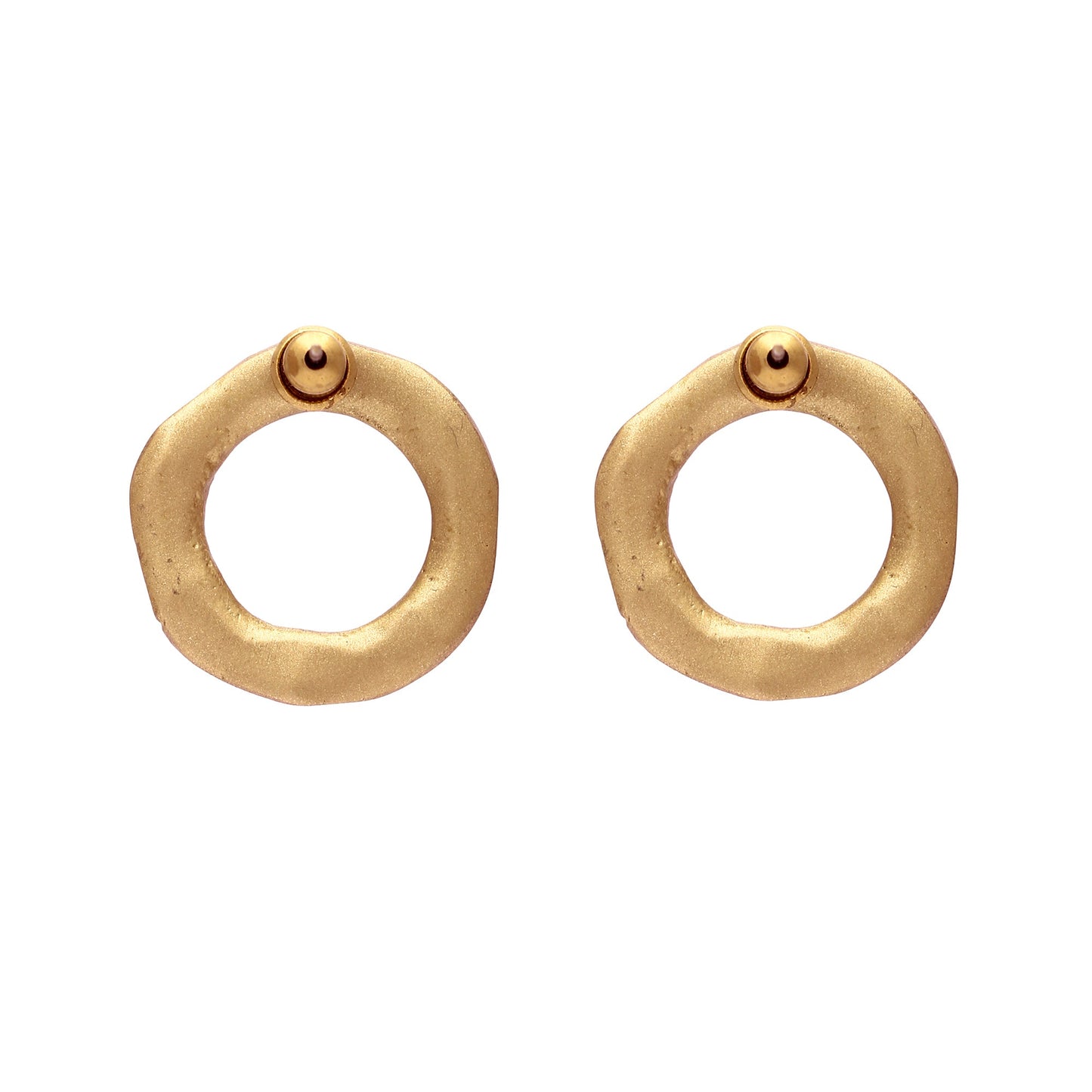Hammered Circle Post Earrings