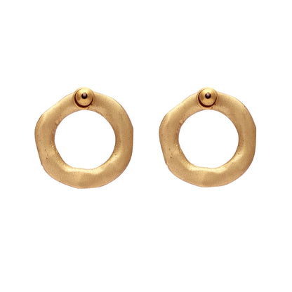 Hammered Circle Post Earrings