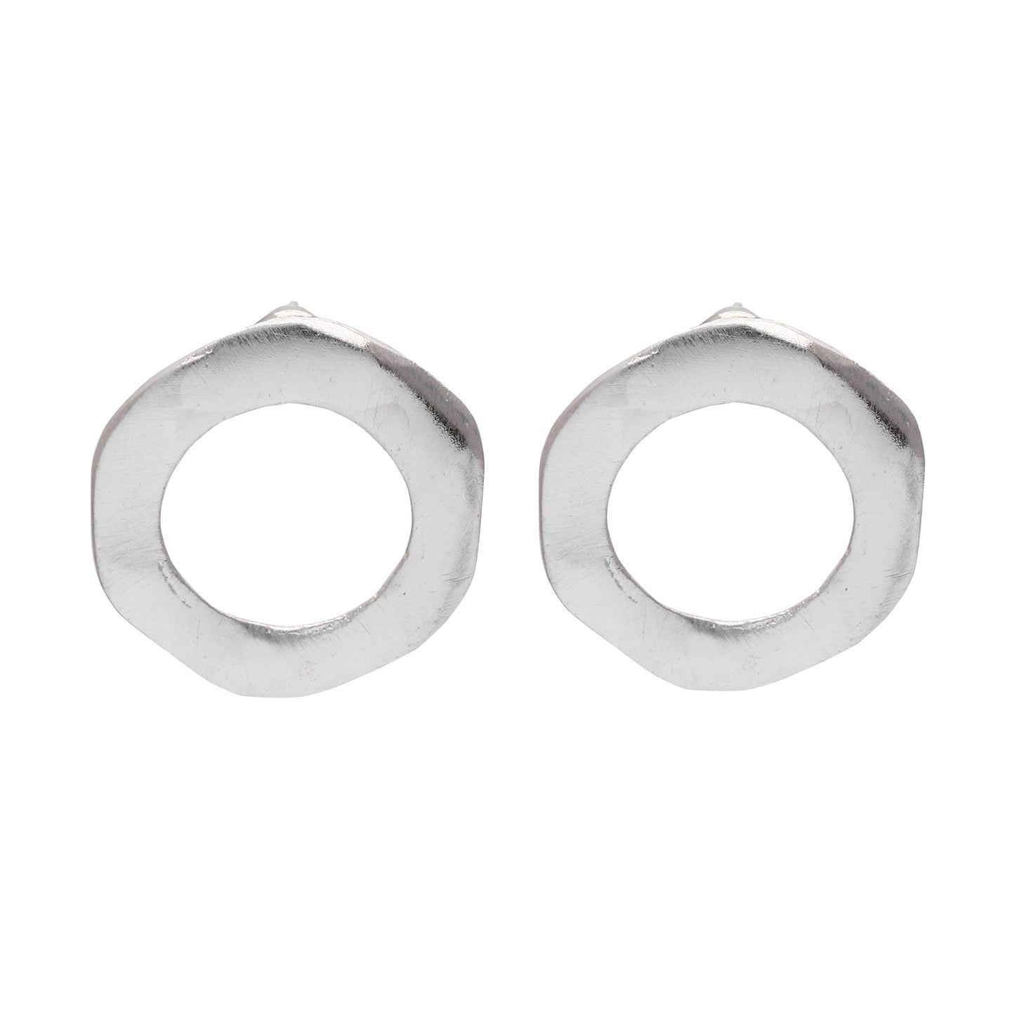 Hammered Circle Post Earrings