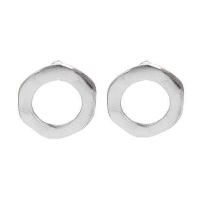 Hammered Circle Post Earrings