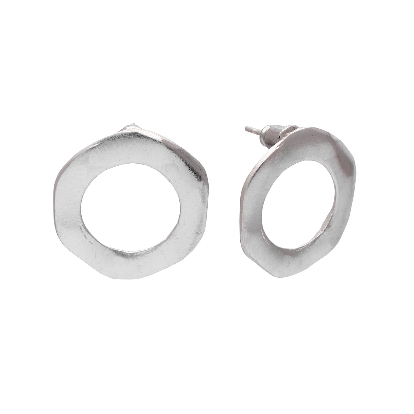 Hammered Circle Post Earrings