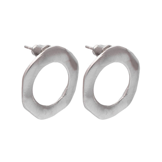 Hammered Circle Post Earrings
