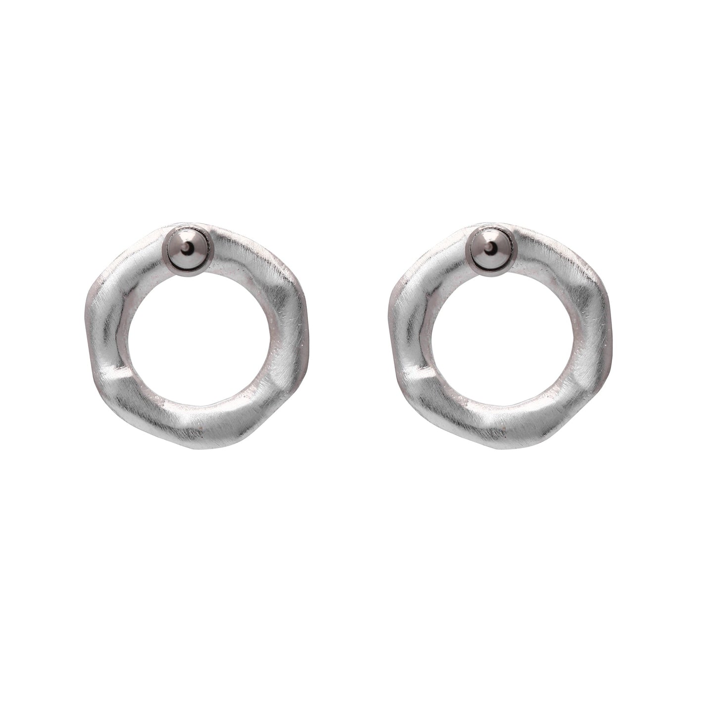 Hammered Circle Post Earrings