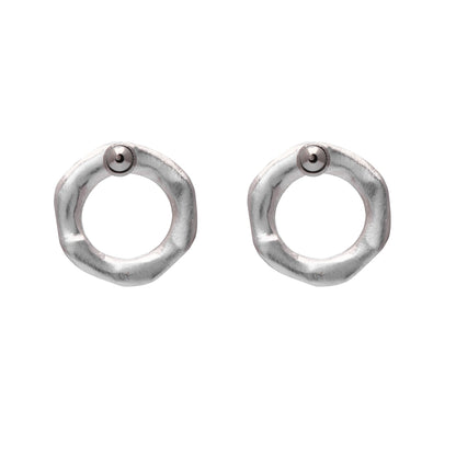 Hammered Circle Post Earrings