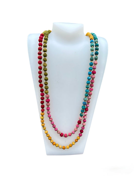Threaded Tapestry Wrap Necklace