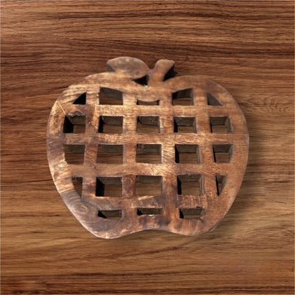 Wooden Trivet - Apple shaped