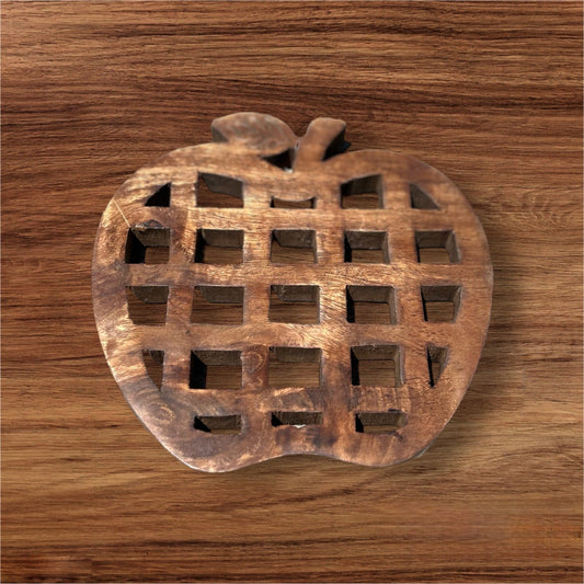 Wooden Trivet - Apple shaped