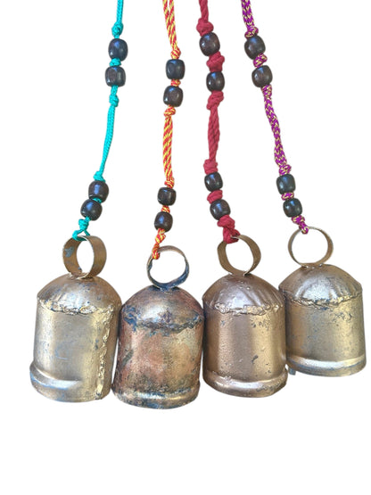String-Threaded Iron Bell with  beads