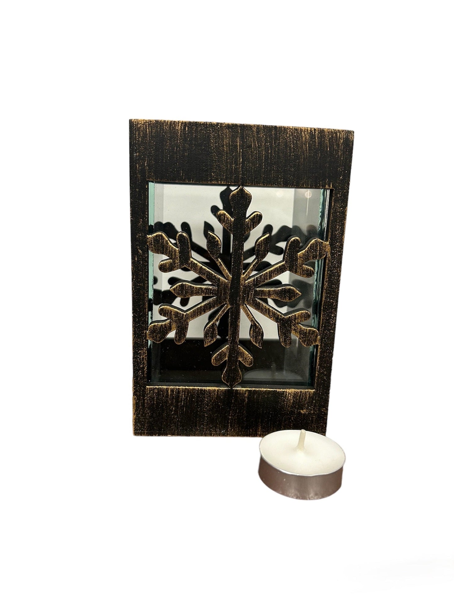 Snowflake Cutout Candle Holder