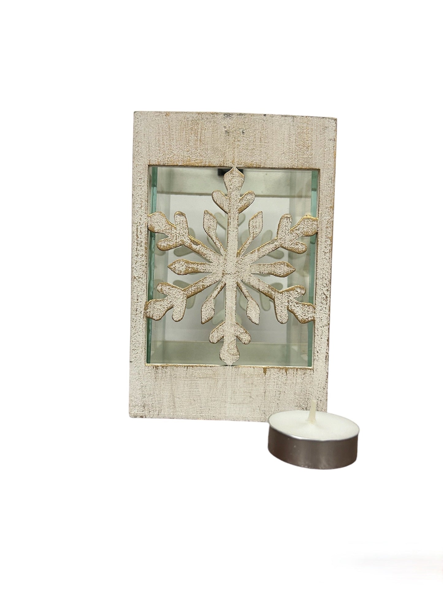 Snowflake Cutout Candle Holder