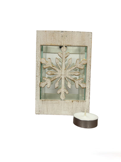 Snowflake Cutout Candle Holder