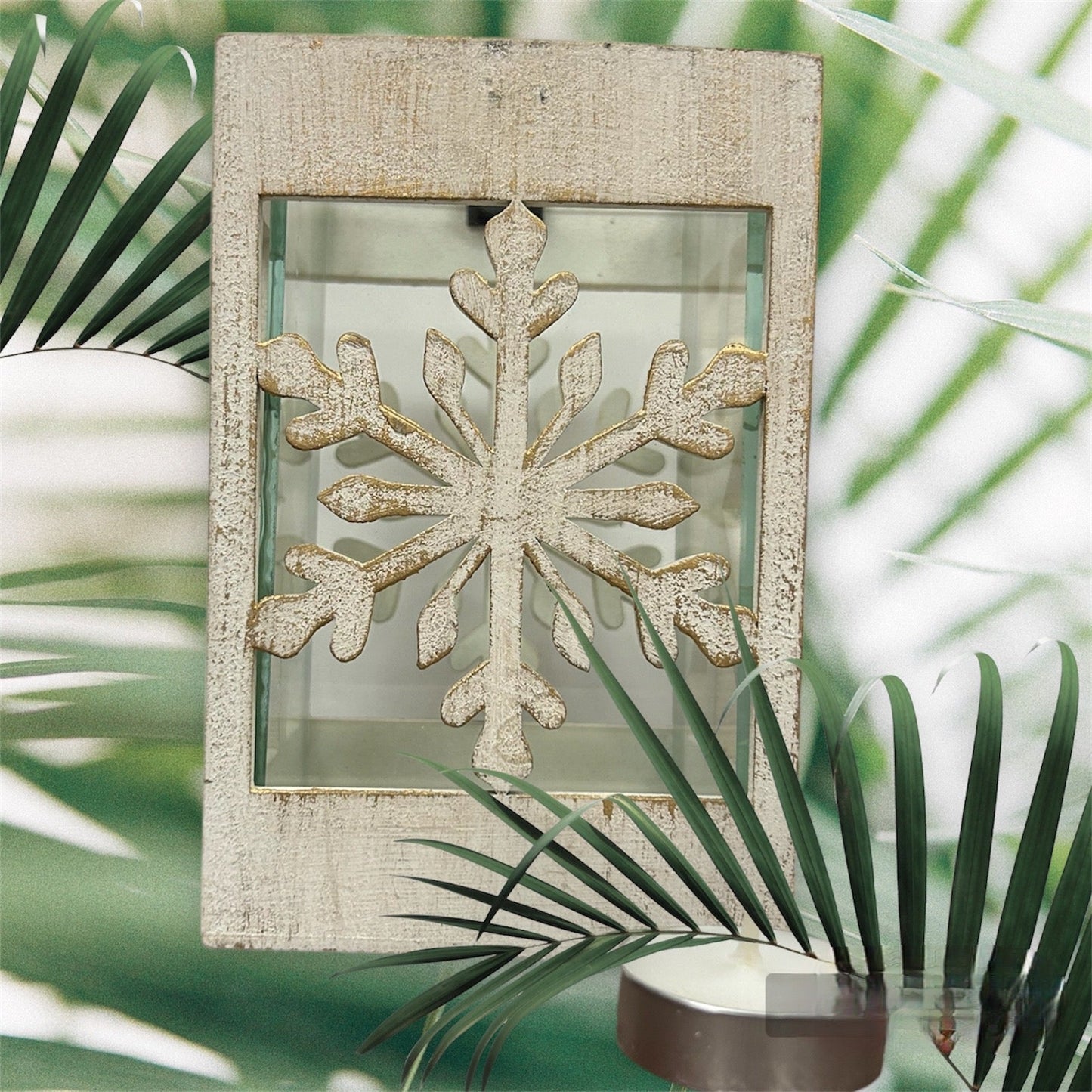 Snowflake Cutout Candle Holder
