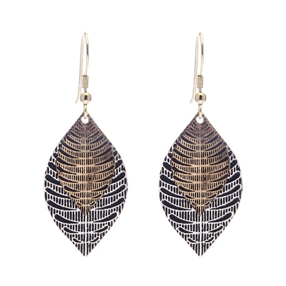 Two Tone Leaf Earrings