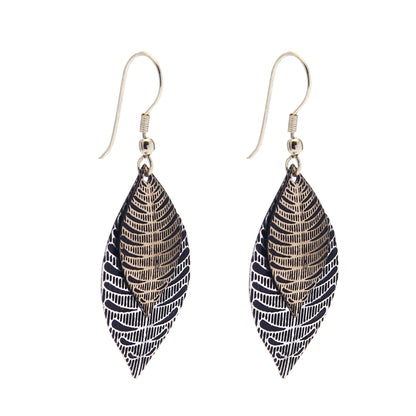 Two Tone Leaf Earrings