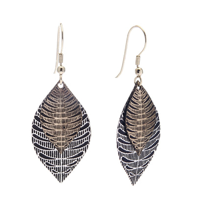 Two Tone Leaf Earrings