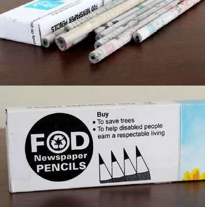 Recycled Newspaper Pencils (Pack of 10)