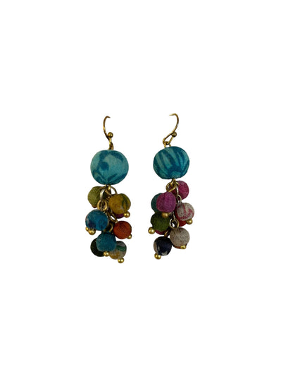 Color Splash Sari Beads Earrings