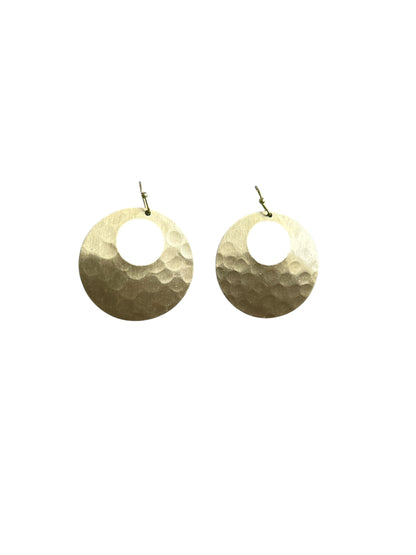 Hammered Cut Out Disc Earring