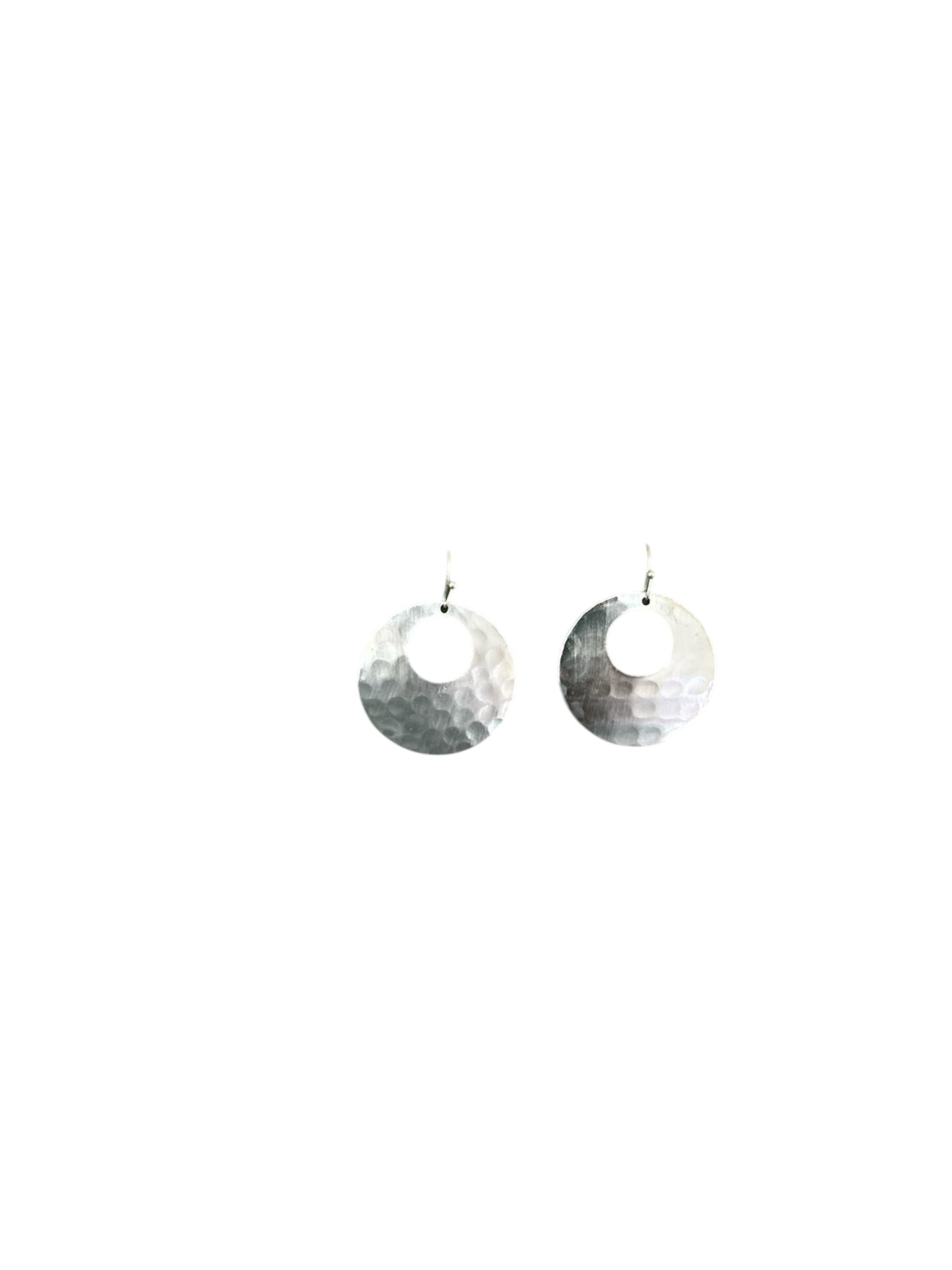 Hammered Cut Out Disc Earring
