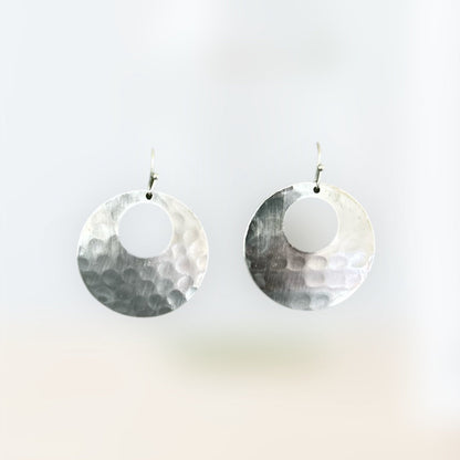 Hammered Cut Out Disc Earring