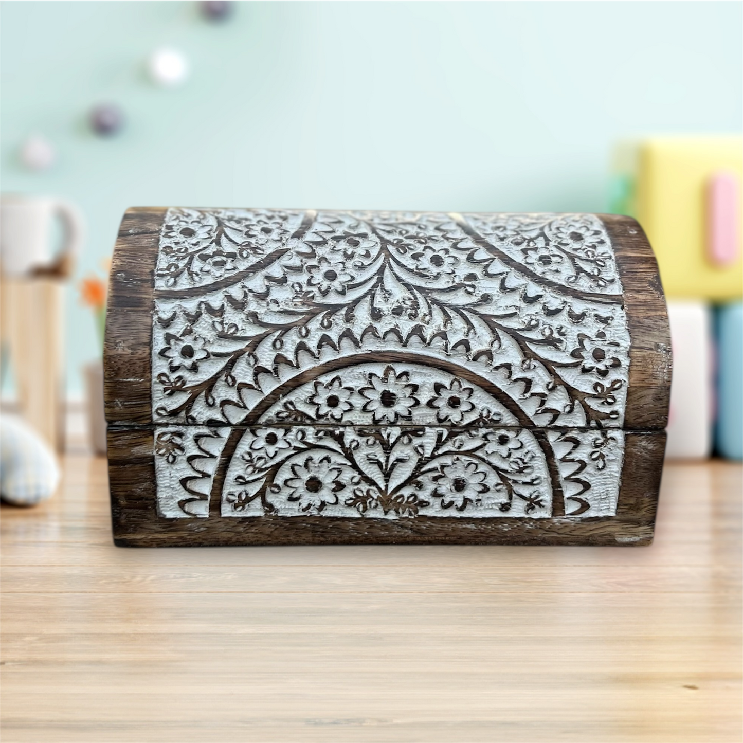 Whitewashed Dome Box