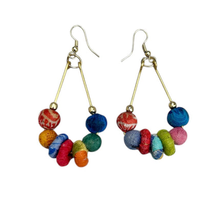 Boho Teardrop Fabric Earrings