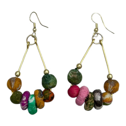 Boho Teardrop Fabric Earrings