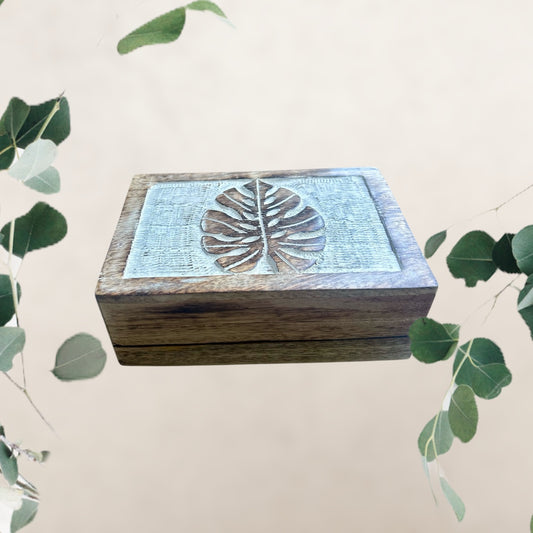 Leaf White Washed Box