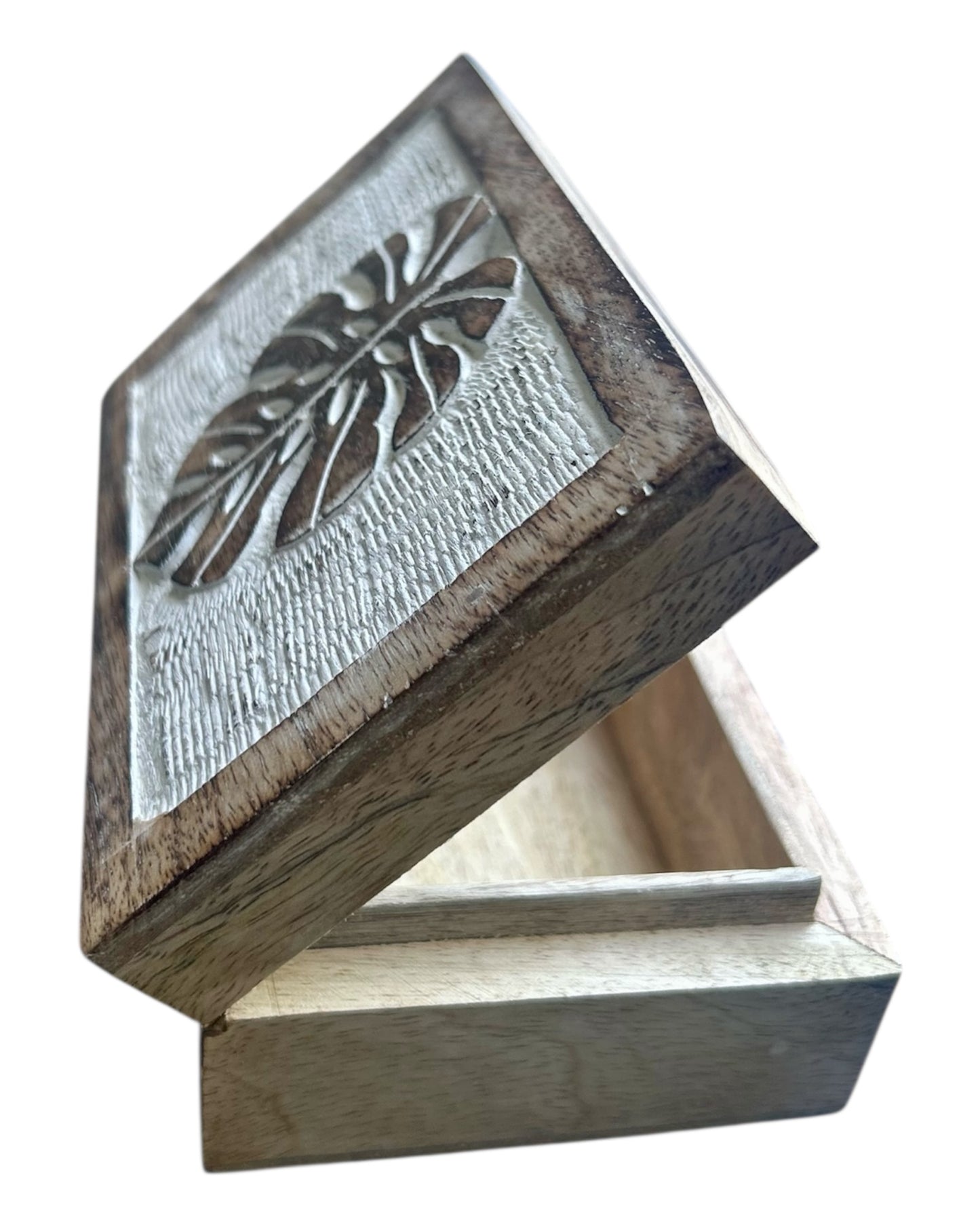 Leaf White Washed Box